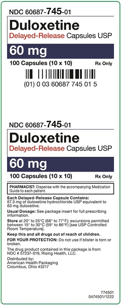 60 mg Carton.jpg 60 mg Duloxetine Delayed-Release Capsules Carton - 60 mg Carton